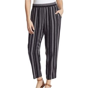 Jessica Simpson Silky Pull on Pants Brown White Blue Pockets sz. XL